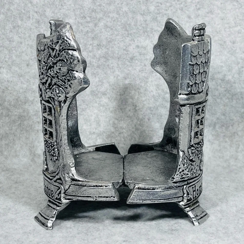 Vintage Yankee‎ Candle Pewter Jar Candle Holder Home Sweet Home Carson 1996